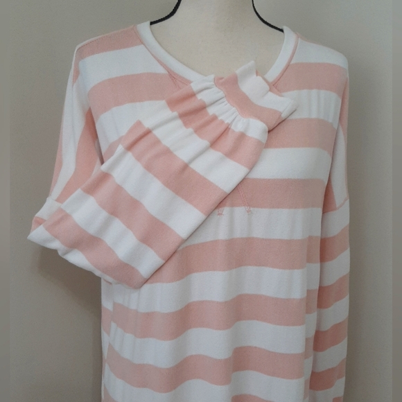 Lovely Melody Pink Striped Super Soft Long Sleeve Knit Top - Picture 7 of 9